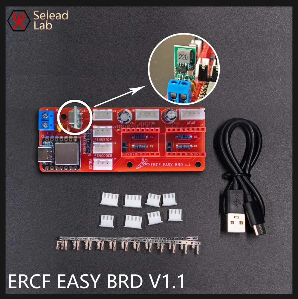 Seleadlab ERCF V2 EASY BRD V1.1 Board Enraged Rabbit Carrot Feeder With TMC2209 Drivers 3D Printer Voron2.4/Trident MMU fysetc ir sensor rev0 5 pcb probe for ercf binky voron 2 4 r2 trident ercf enrager rabbit carrot feeder 3d printer accessories