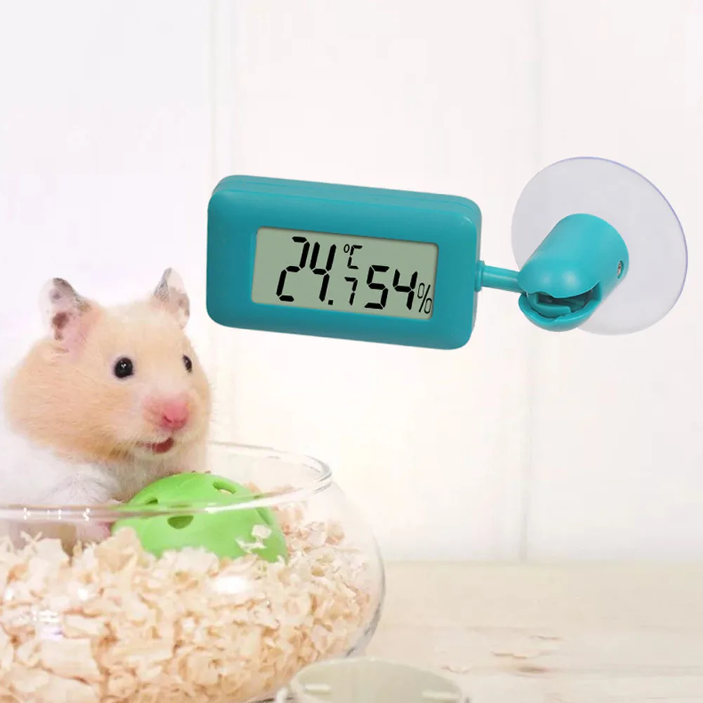 Animal Thermometer Reptile Thermometer Hygrometer Digital Temperature Humidity Meter with Suction Cup