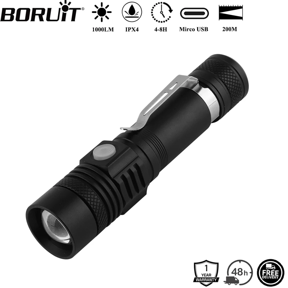 2 Mini Torce LED Ricaricabili 1000 Lumen - Estremamente Luminose Con 7 Modalità, Impermeabili IPX6 E Base Magnetica - 2