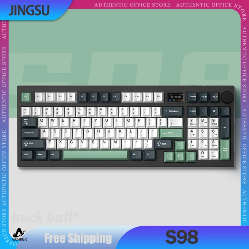 

JINGSU S98 Mechanical Keyboard 3 Mode 2.4G Bluetooth Wireless Keyboard 98Keys Rgb Backlit Hot Swap Custom Esport Gaming Keyboard