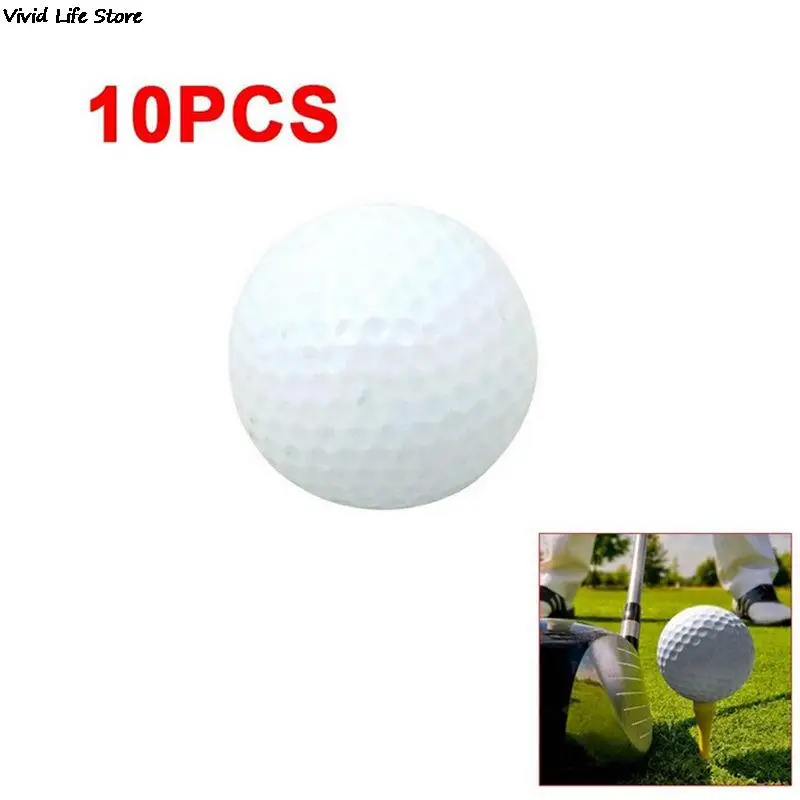 

10pcs Golf Ball PU Foam Hollow Out Sports Training Tennis White Golfball Round Practice Golf Accessories