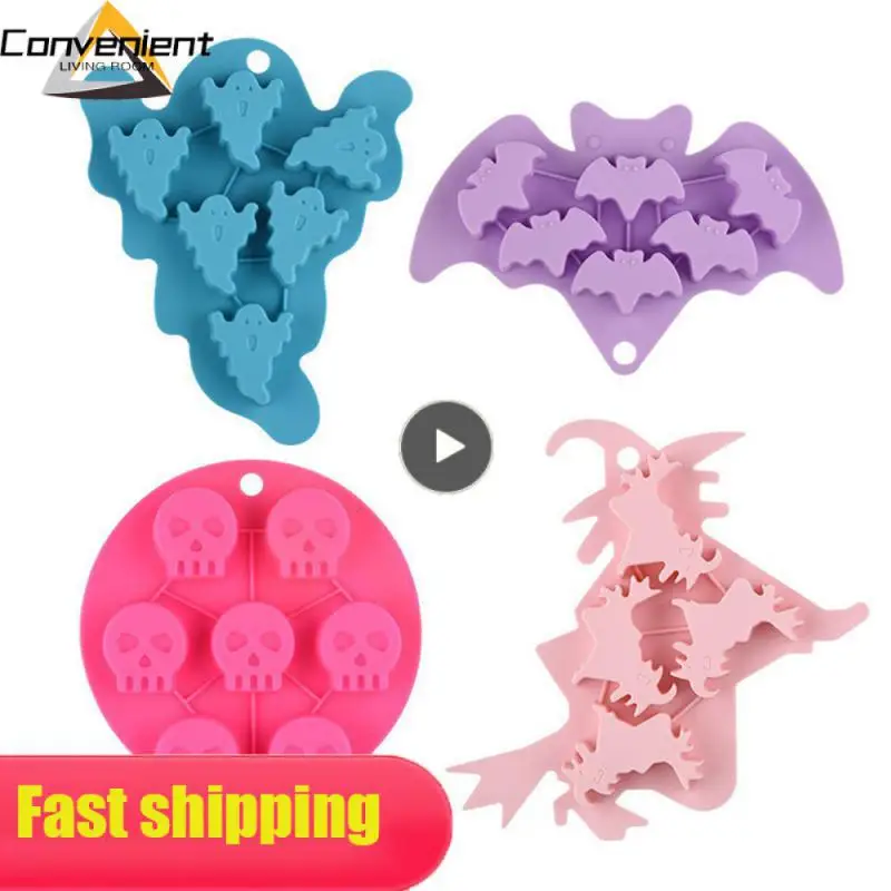 

1PCS Halloween Molds For Baking Silicone Ghost Bat Mould Non-Stick Chocolate Jelly Fondant Cake Mold For Handmade Party Supplies