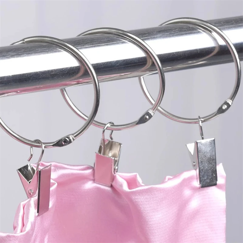 Stainless Steel Curtain Clips With Hook 10/200PCS Shower Curtain Hook Home Photos Decoration Clips Window Accessories