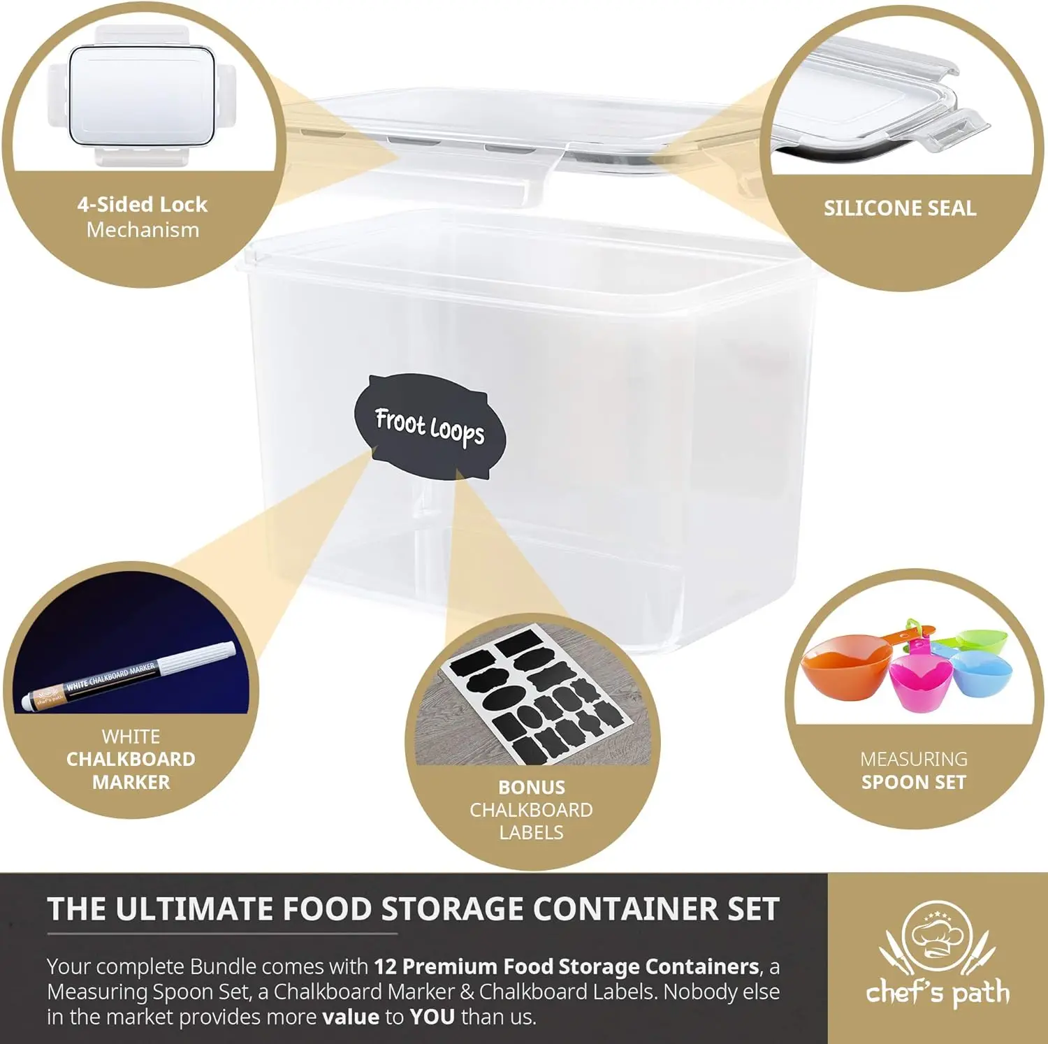 Premium Air Tight Food Storage Containers Set of 12