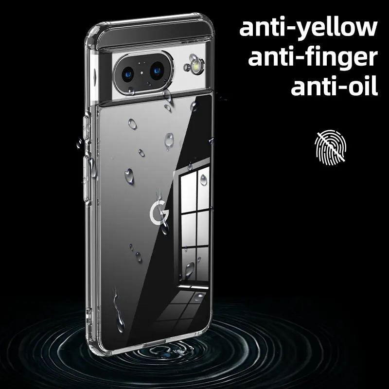 

Противоударная задняя крышка для Google Pixel 8 Pixel8 GKWS6 G9BQD, матовая Жесткая крышка, кристально прозрачный мягкий бампер для Google Pixel 8 GKWS6 G9BQD