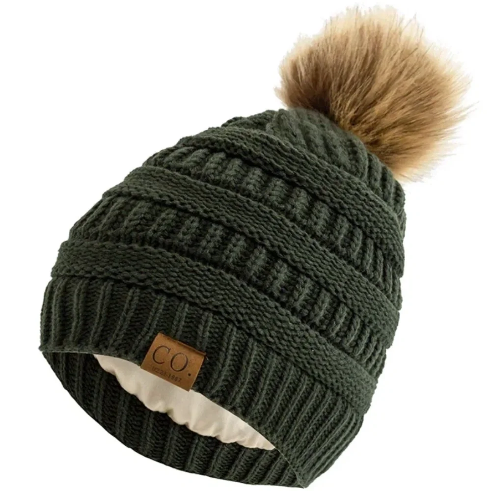 Neue Mode Anti-Statische Winter Hut Satin Thermische Faux Pelz Pompoms Mützen Hut Frauen Mädchen Im Freien Chic Hüte – Detail 19