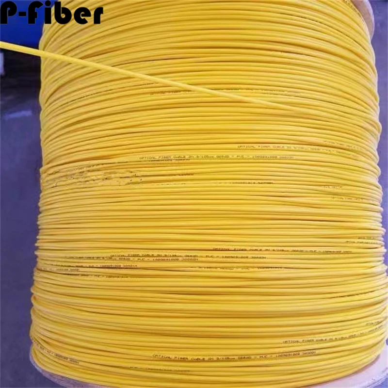 Optical Fiber Cable 3.0mm 2.0mm 100m Singlemode Single Core For Fiber Optic Jumper Pigtail G652D Yellow Indoor PVC LSZH
