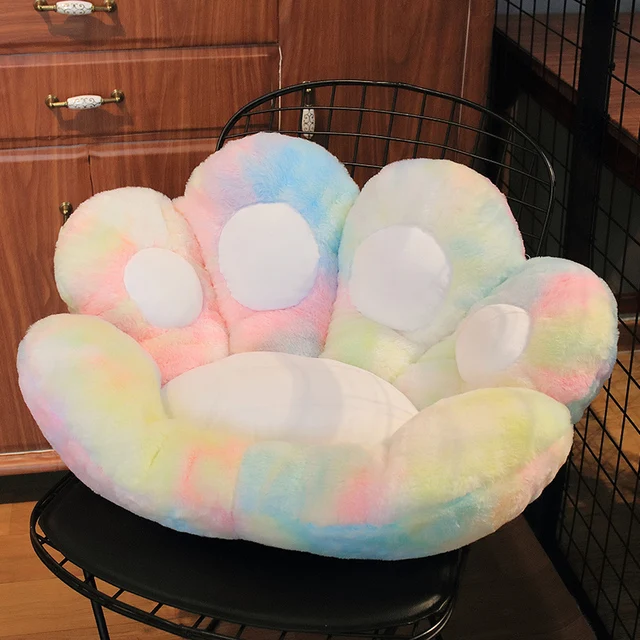 2 Sizes Kawaii Plush Bear Paw Mat Cute Animal Bear Cat Foot Pillow Heart Plush Cushion Stuffed Soft Toys for Home Decor Gifts