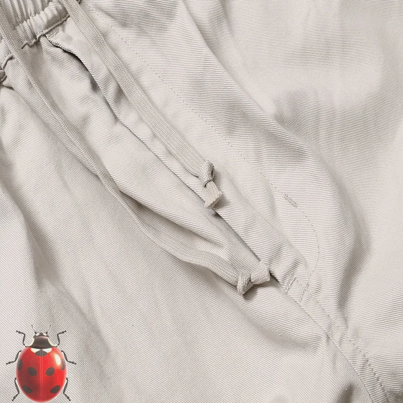 Japanese WOODENhea Wide Leg Pants Solid Color Trackpants Men Women Loose Casual Sweatpants Trousers Cuffs Drawstring Adjustable