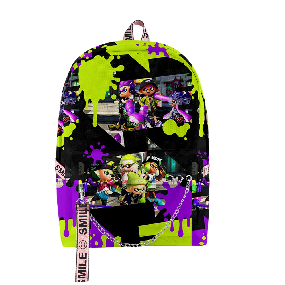 Popular Youthful School Bags Unisex Splatoon 3 Travel Bags 3D Print Oxford Waterproof Notebook Shoulder Backpacks