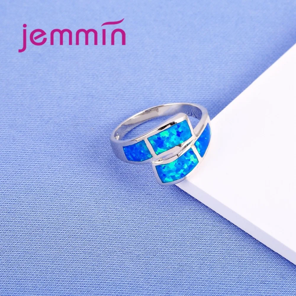 New Fashion Blue Fire Opal Ring 925 Sterling Silver Jewelry Wedding Party Engagement Jewellery for Women silver ring,silver rings