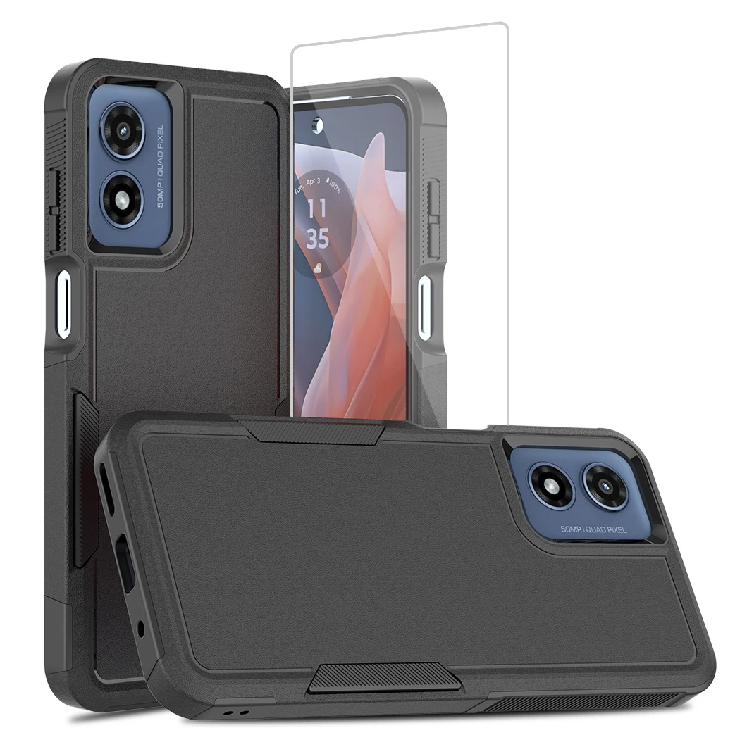 Durable Dual-Layer Shockproof Phone Case with Screen Protector