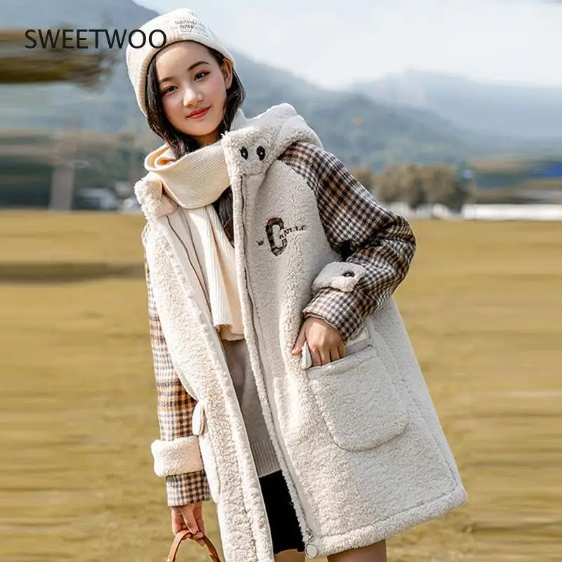 Winter Warm Fur Long Coats Women Loose Casual Elegant Wool Coats Solid Lady Jacket Korean Fashion Long Sleeves Overwear New 2022
