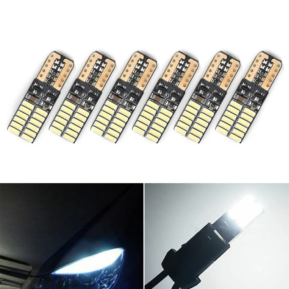 

6Pcs T10 W5W LED Lights Bulb 6000K White Error Free For Mercedes W204 5W DC12-24V Super Bright Car Width Light Parking Light