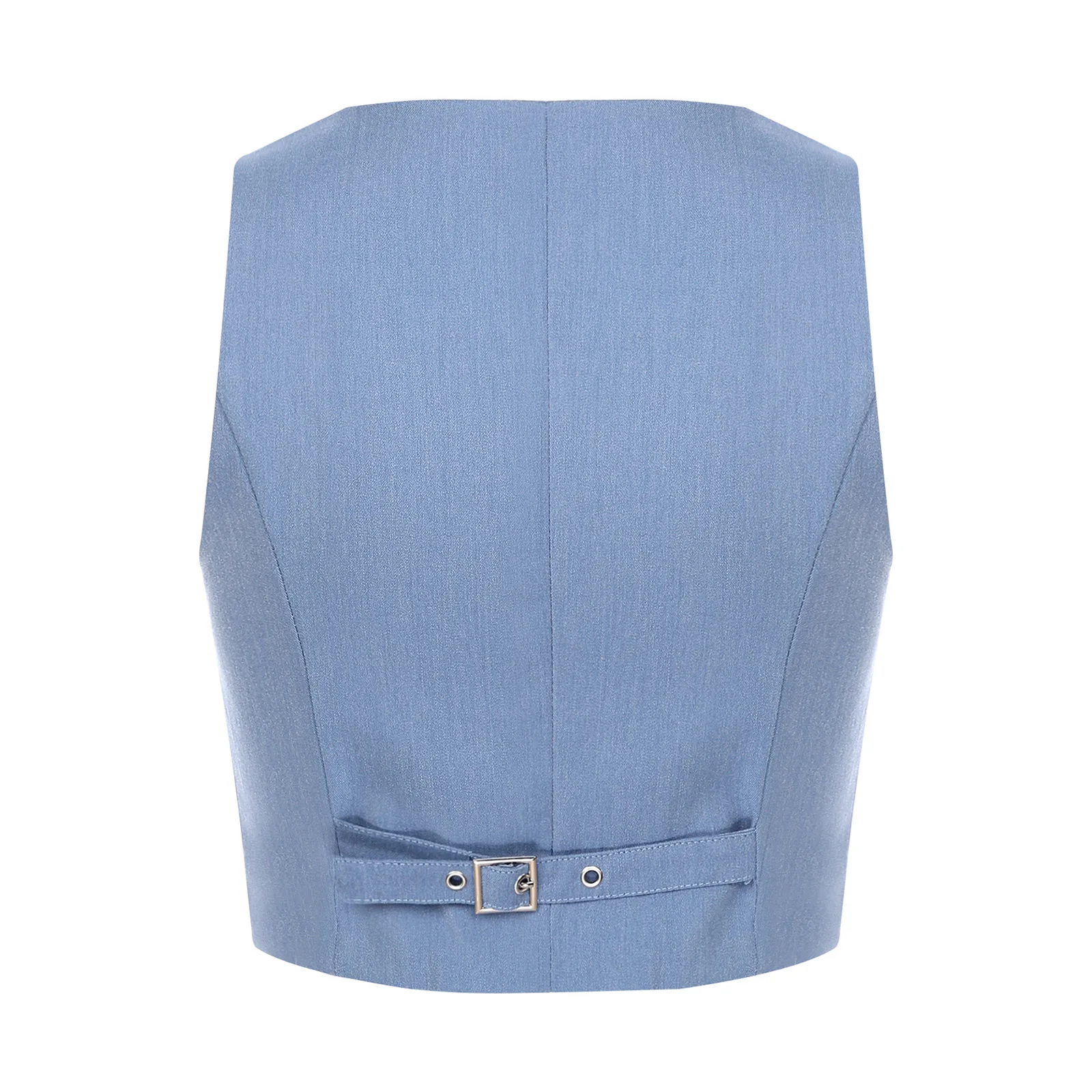 Vests for Womens Stylish Crop Top Waistcoat V Neck Sleeveless Three-Button Vest OL Lady Solid Color Tank Top Business Workwear