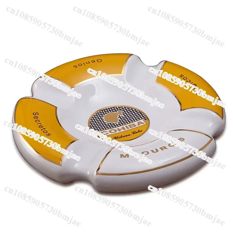 Luxus klass ische runde zigarre aschen becher halfter cohiba high-end porzellan keramik 4 slots keramik aschen becher zigarre