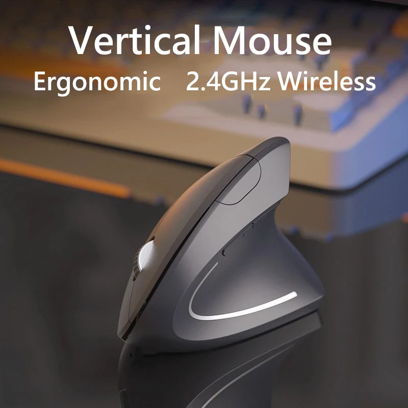 Vertical Mouse Ergonomic 2.4GHz Wireless Optical Mice 3 Adjustable DPI 800/1200/1600 6 Buttons for Laptop PC Computer Desktop