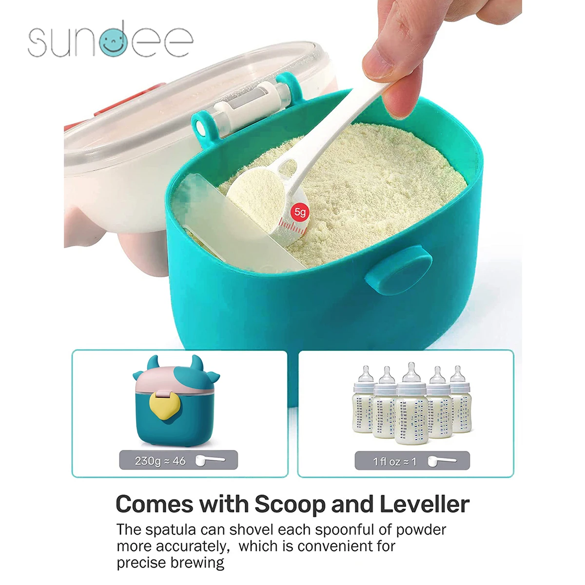Baby Milk Powder Box with Scoop Portable Infant Formula Dispenser Baby Food Storage Box Toddler Snacks Container Milk Powder Can 3