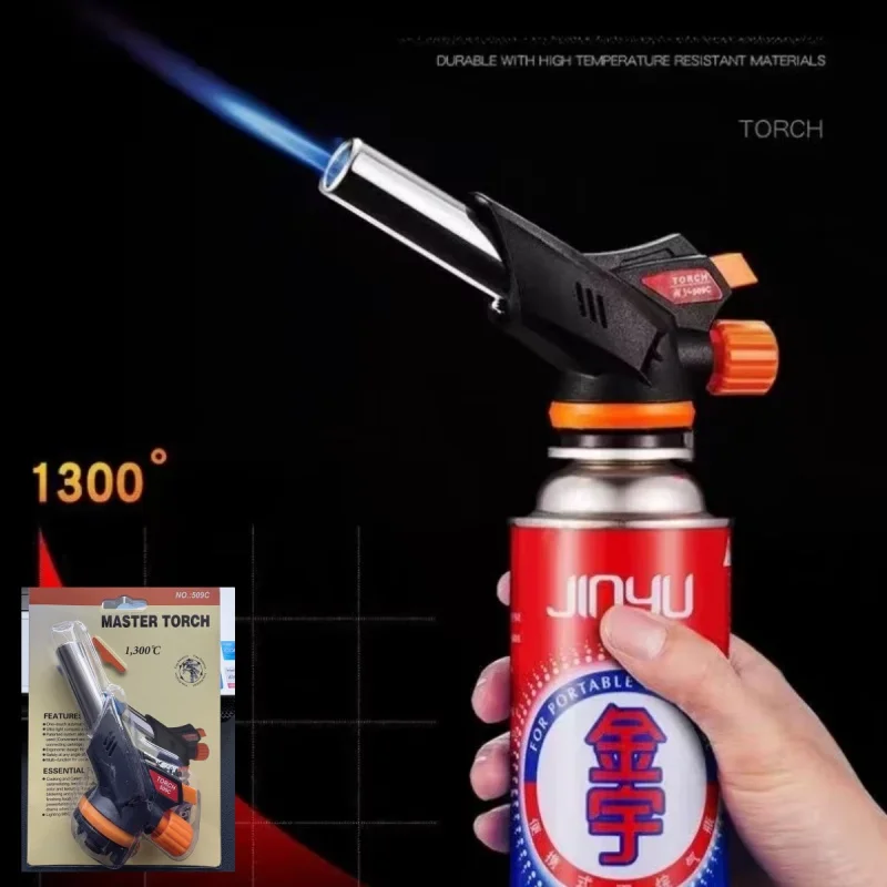 Torch Cooking AutoIgnition Butane Gas Welding-Burner Welding Gas Burner Flame Gas Torch Flame Gun Blow for BBQ Camping Cooking