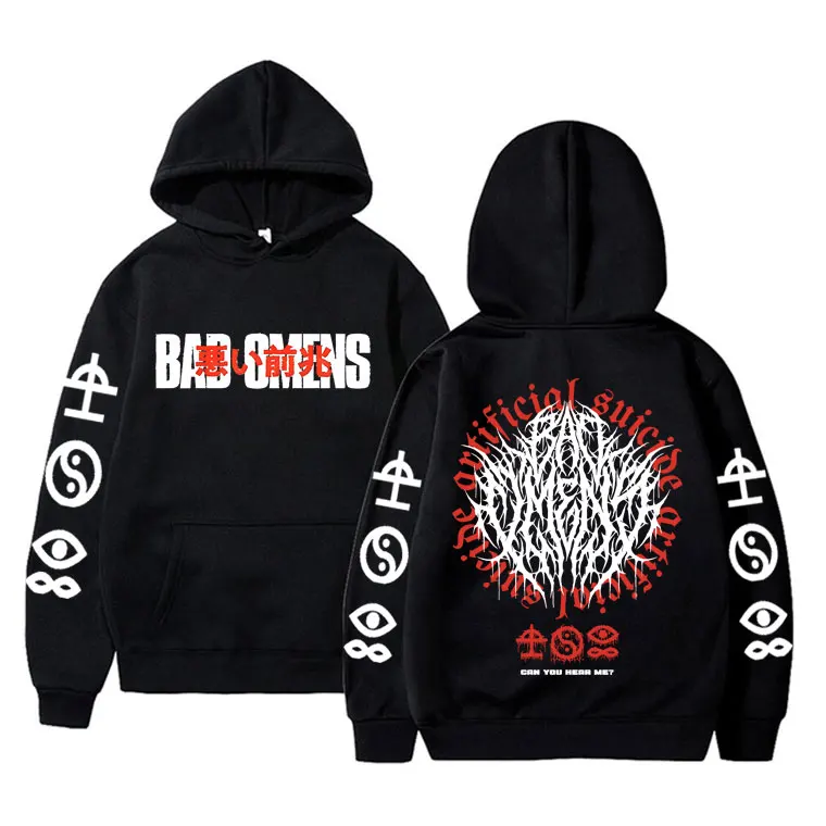 

Rock Band Bad Omens Tour 2023 American Music Graphic Hoodie Can You Hear Me Print Hoodies Men Women Vintage Oversized Sweatshirt