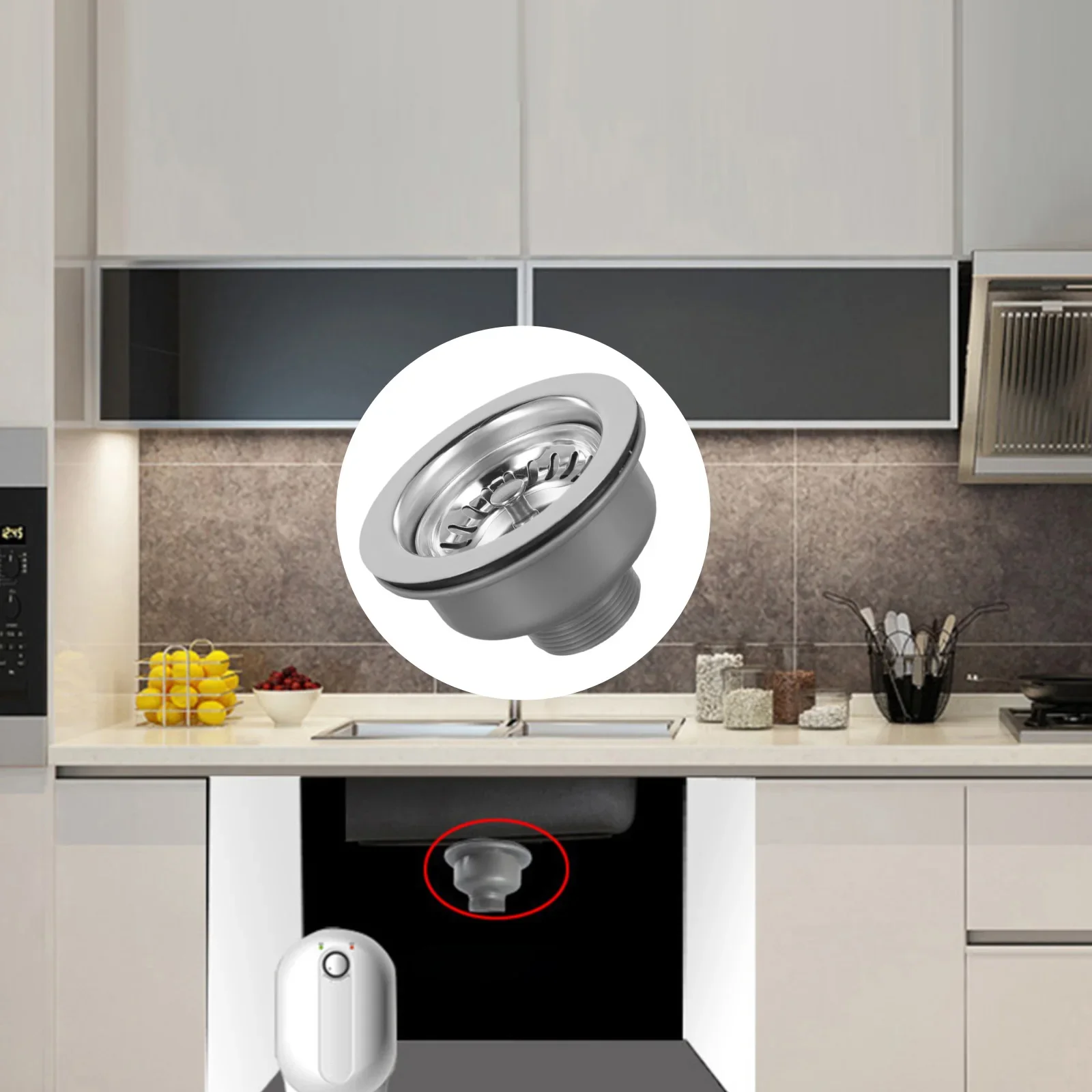 1PC Stainless Steel Waste Plug Sink Filter Hair Catcher Drains Kitchen Sink Strainer Stopper Bathroom Tools Kitchen Access 114mm