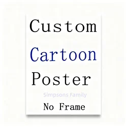 Personalized Simpsons - Style Family Portrait Cartoon Drawing for Home Decor - Unique Gift Idea (Only Canvas)