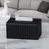 Woven Textured Paper Drawer Leather Tissue Box Rectangular Paper Box Square Storage Tank Living Room Home Decoration Storage 5