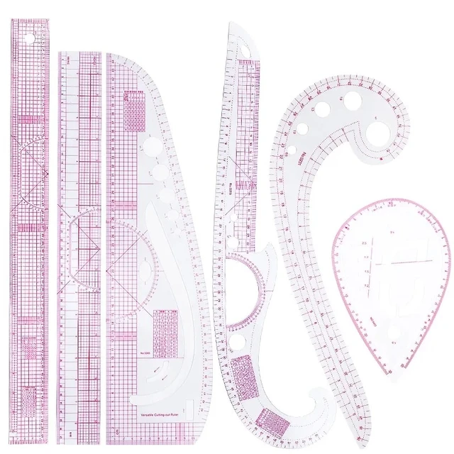 6Pcs Pattern Sewing Rulers Set Plastic Sew French Curve Ruler Curve Shaped  Rulers For Designers And Tailors, Perfect For Drawing, Craft