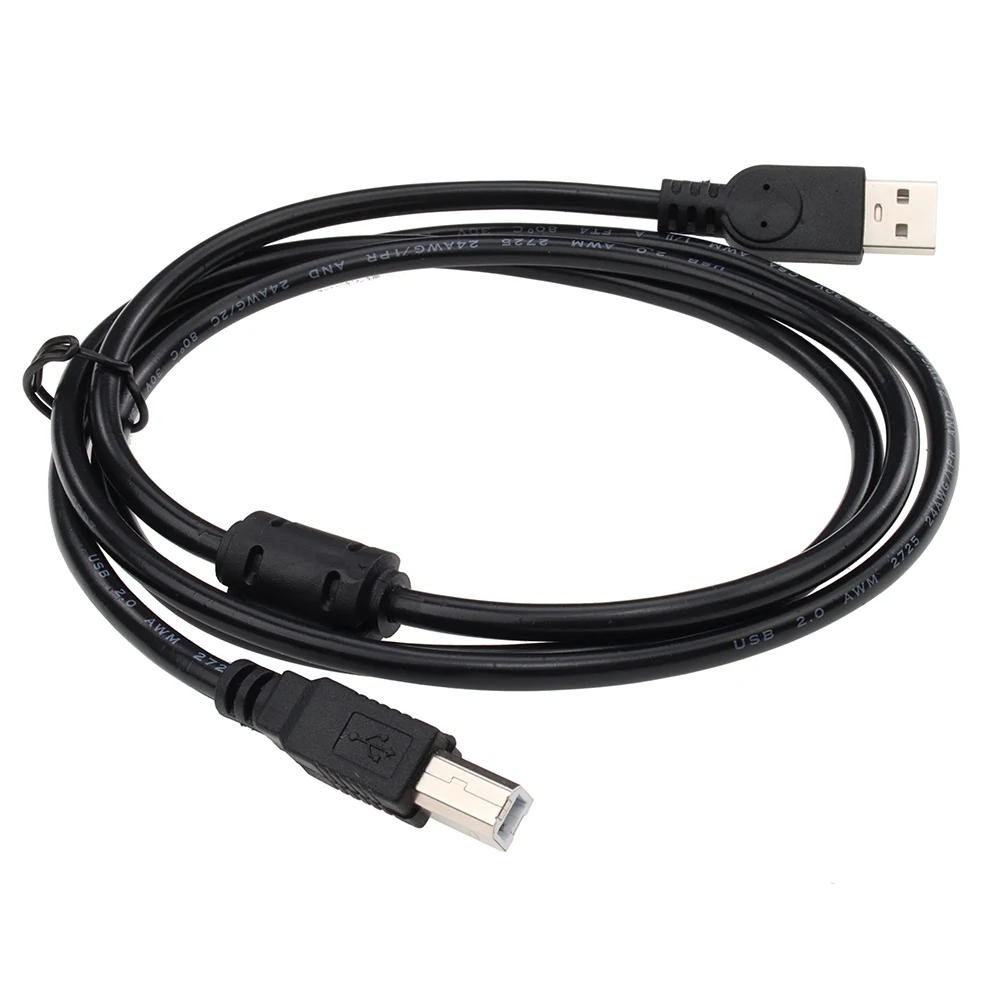 USB 2,0 24AWG Alto Velocidad Cable Impresora Cable A a B Negro 0