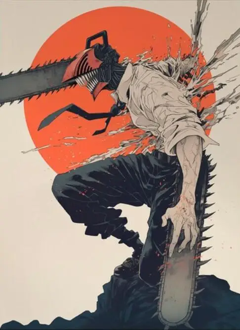 Chainsaw Man Anime Wall Art Canvas Poster