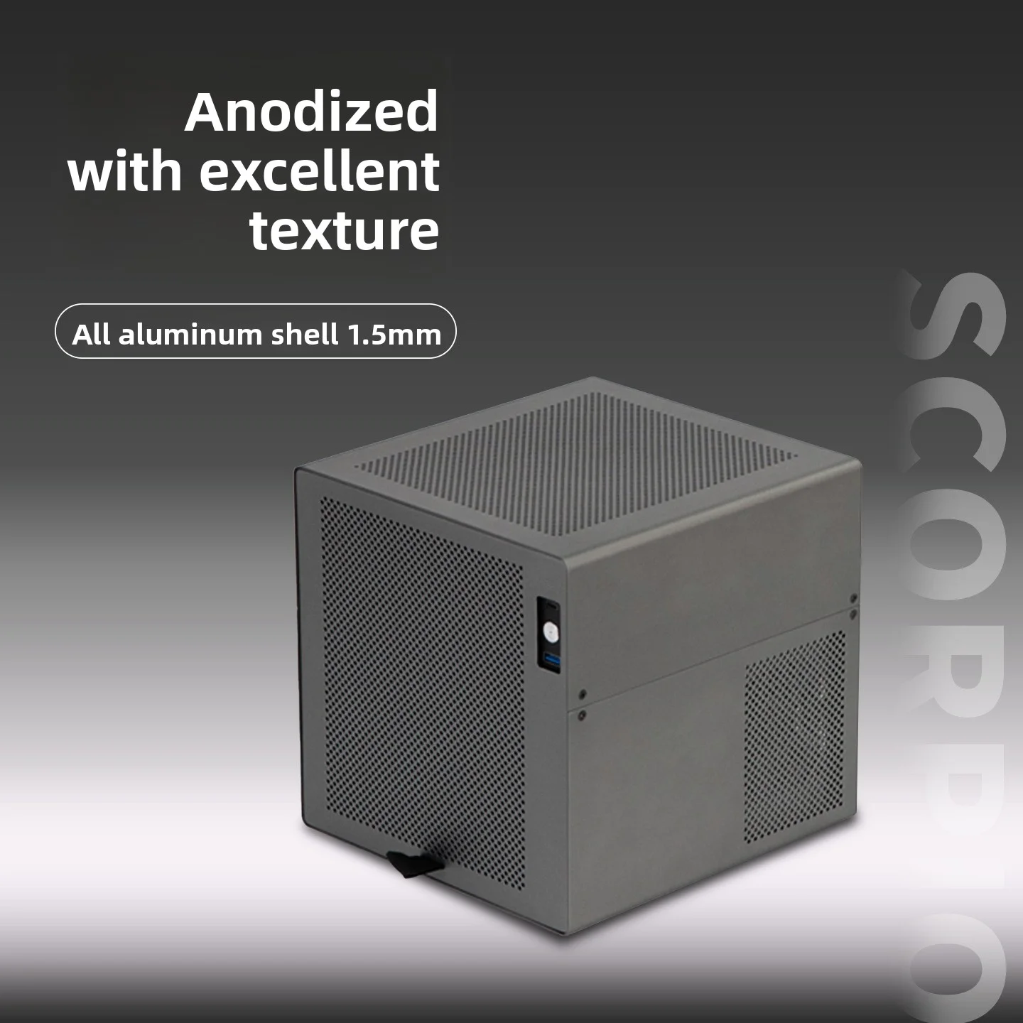 스콜피오 4베이 NAS 섀시 알루미늄 쉘 SFX 전원 공급 장치 ITX 마더보드 페이뉴 블랙 시놀로지 스토리지 서비스 소형 섀시