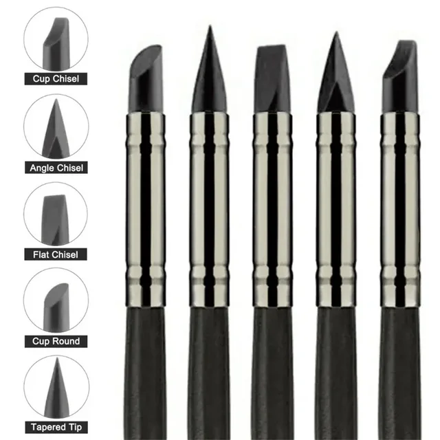 5 pièces outil de sculpture en argile de Silicone pour la modélisation des pinceaux pointillage outil d'argile de poterie d'art d'ongle nouveaux outils de sculpture de bricolage 2025 1