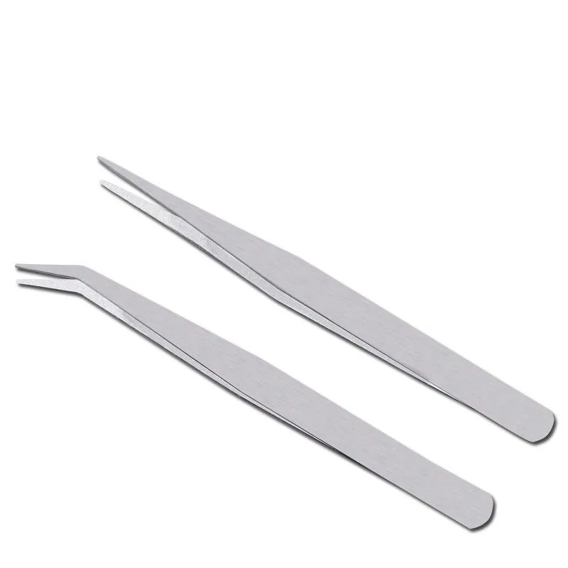 1/5pcs Stainless Steel Tweezers Repair Tools Electronic Industry Tweezers Straight Elbow Clips Epilator Precision