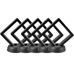 Floating Display Frame Set for Jewelry and Collectibles - 5 Pieces (5Pcs Black)