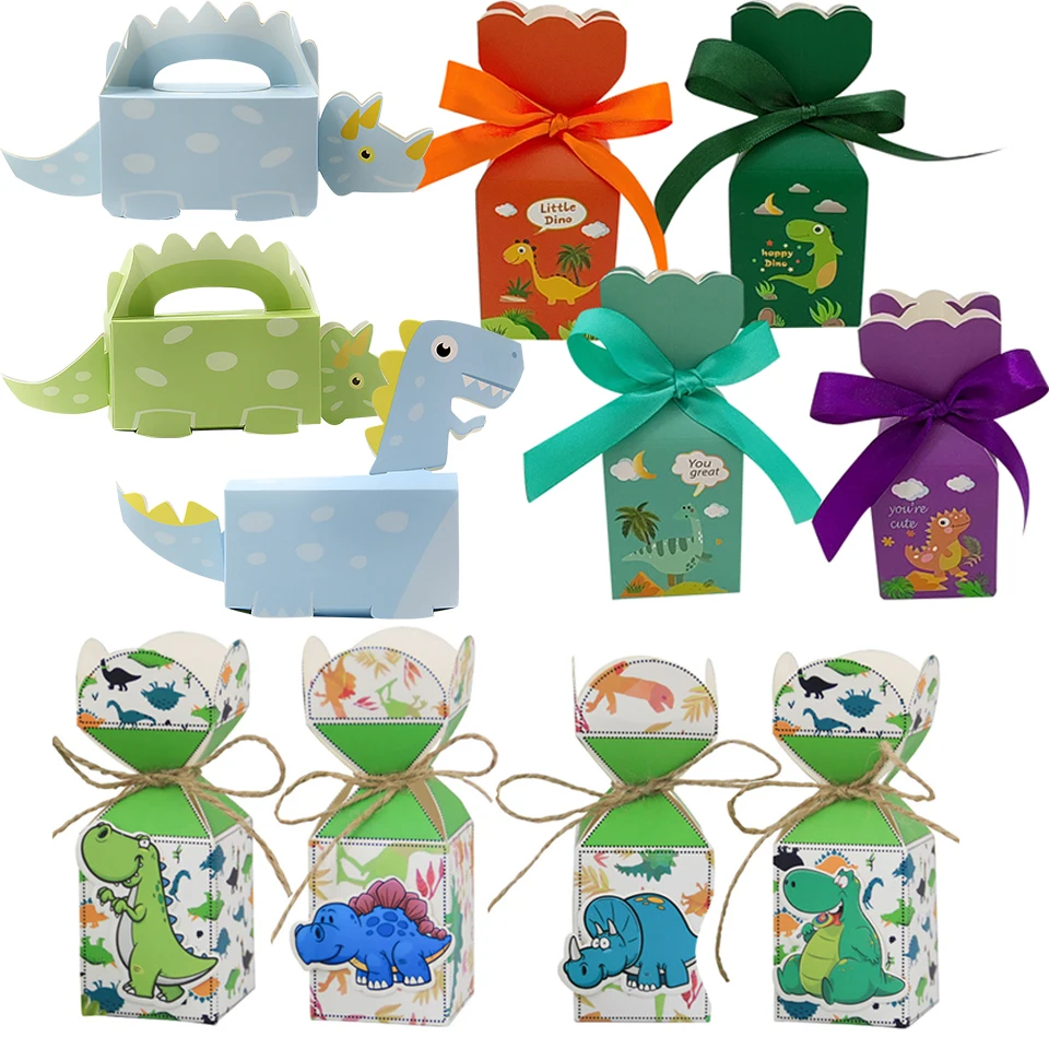 8 Pz/Set Scatole Di Caramelle Di Dinosauro In Cartone Scatola Di Imballaggio Di Caramelle Di Carta Per Bambini Festa Di Compleanno Di Dinosauri Per Ba