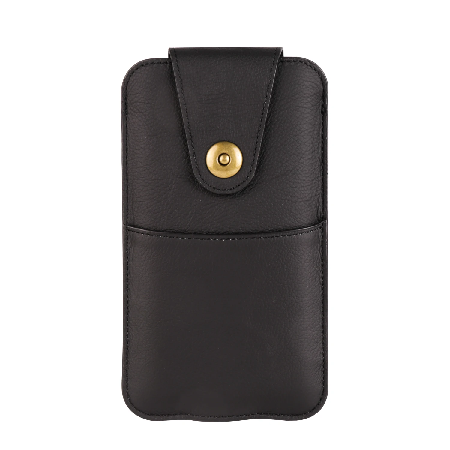 Luxury Cowhide Genuine Leather Belt Clip Case with Card Slots