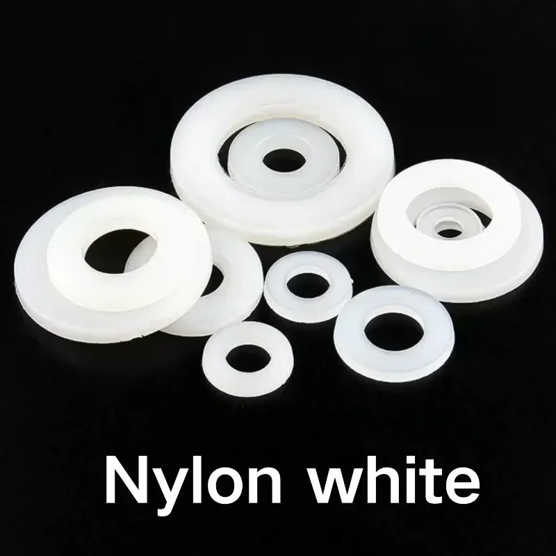 Durable Nylon Flat Washer Variety Pack - Black & White Insulating Plastic Gasket Rings