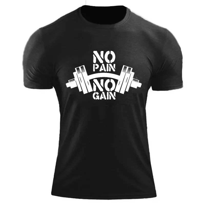 T Shirt for Men no pain no gain Print Men's Brand Tshirts Fashion ...
