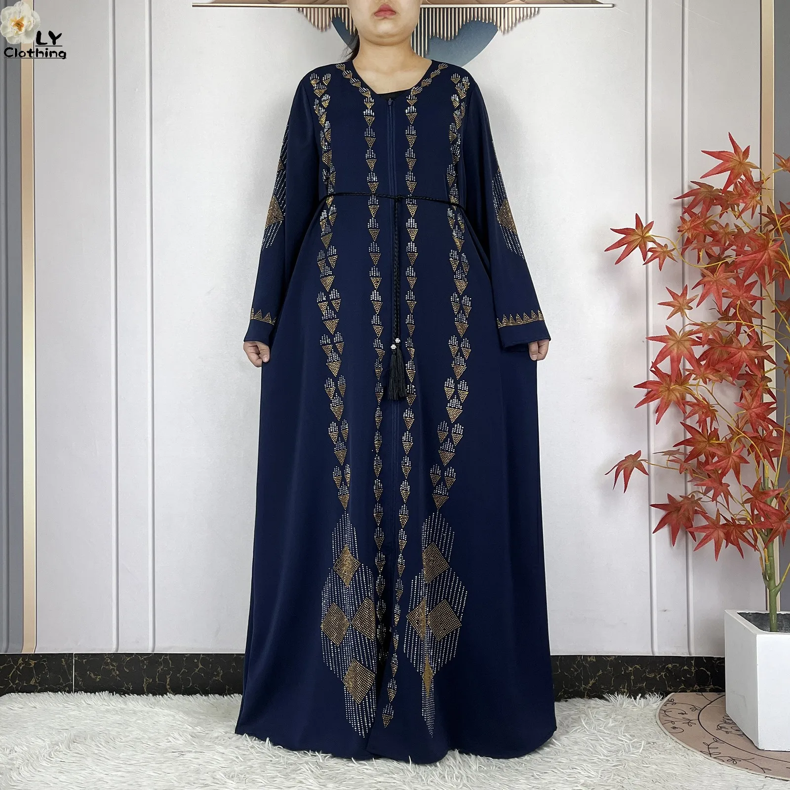 2025 Latest Muslim Women Long Sleeve Elegant Dresses Dubai Fashion Women Robe Open Chiffon Soft African Tradition Abaya Clothing 2