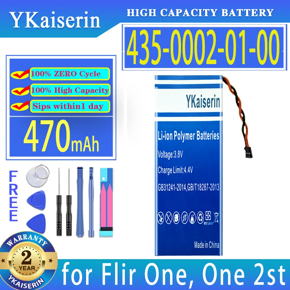 Batteria Di Ricambio Ykaiserin 470Mah 435-0002-01-00 Per Flir One 2St