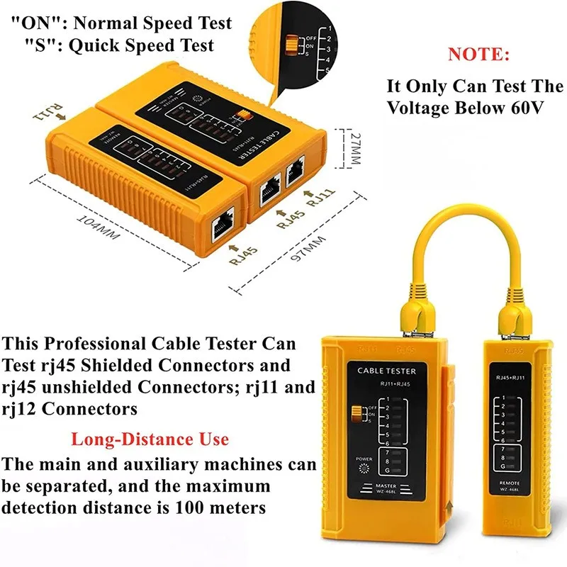 Jillway Cat7 Através do Furo Alicate Rede Testador Ferramenta Conjunto Através do Buraco Cabeça de Cristal Rj45 Fio Stripper Conjunto 10 Gigabit - Imagem 4