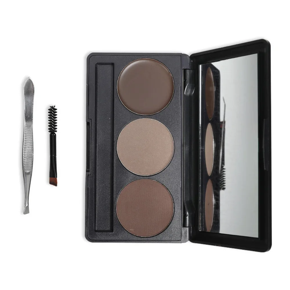 Private Label Eyebrow Powder Set Vegan Natural Eye Brow Powder with Brush Kit Makeup Custom Logo 2