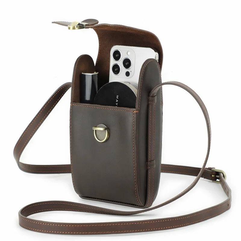 New British Style Top Layer Cowhide Crazy Horse Cowhide Fashion Insert Lock Summer Trendy Women Shoulder Bags Female Top-handles
