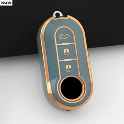 Luxury TPU Car Remote Key Case Cover Shell with Keychain - Fashion Design (Grey only case)