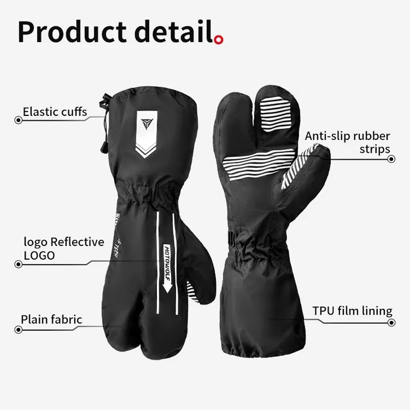 Motorcycle Raincoat Motorbike Four Seasons Waterproof Rainproof Gloves Cover Night Reflective Extended Gloves Rainproof Cover For Racing
