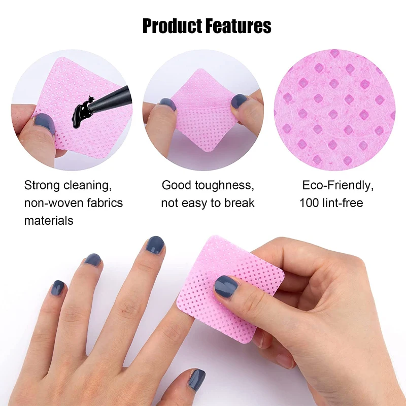 900Pcs Nail Tools Bath Manicure Gel Nail Polish Remover Lint-Free Wipes  Cotton Napkins for Nails 