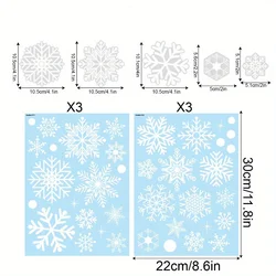 Snowflake Electrostatic Wall and Window Stickers for Christmas and New Year Decoration (6 Sheet)