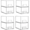 Clear Stackable Storage Drawers, Tall Acrylic Bathroom Makeup Organizer,Plastic Storage Bins for Vanity, Undersink, 1