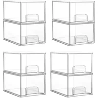 Clear Stackable Storage Drawers, Tall Acrylic Bathroom Makeup Organizer,Plastic Storage Bins for Vanity, Undersink, 1