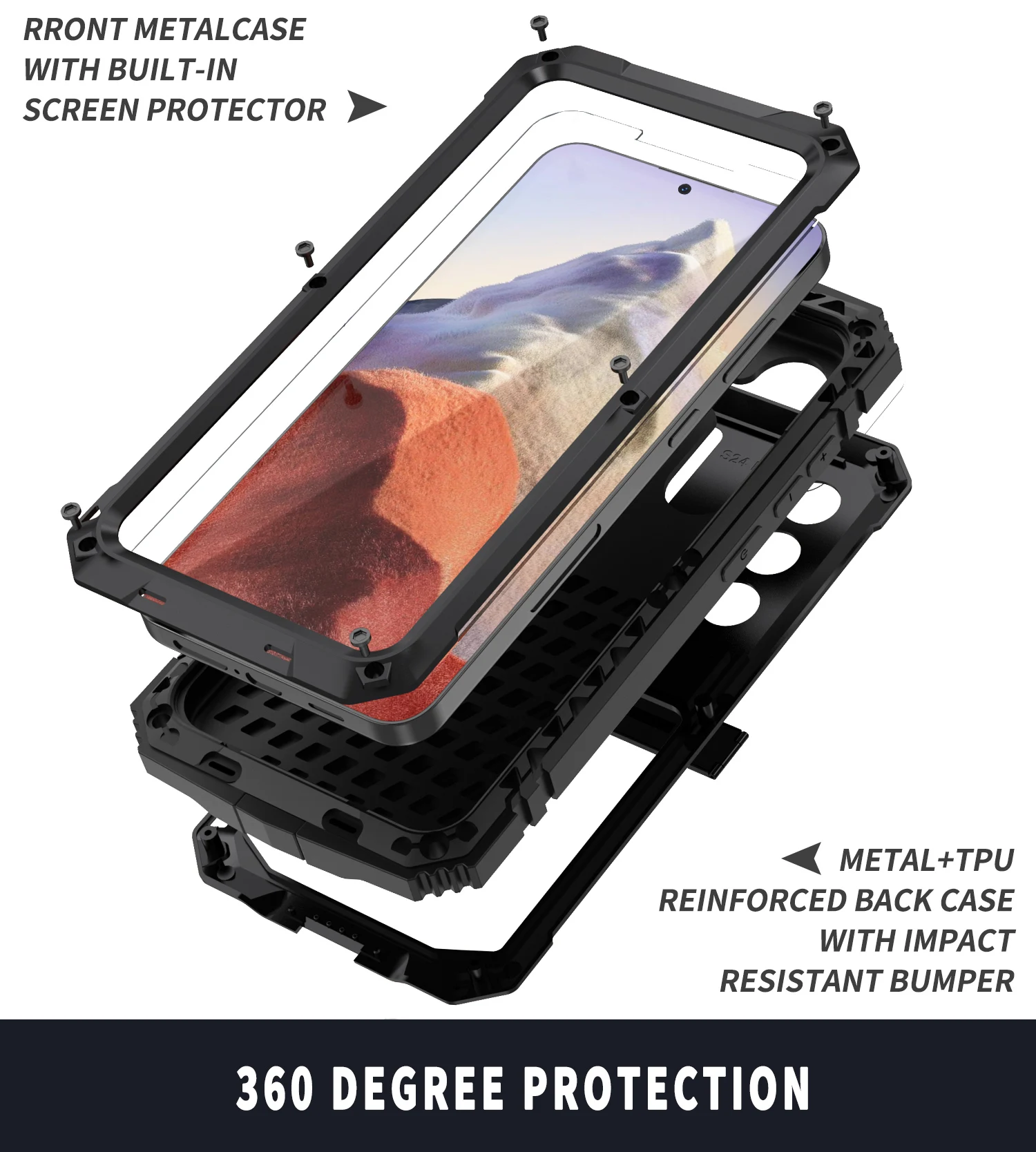 Heavy Duty Protection Armor Metal Aluminum Shockproof Phone Case